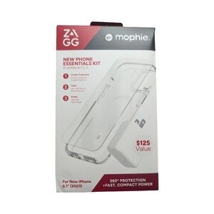 Nn4-N Zagg mophie Essentials Kit Crystal Palace Case + 30W Charger iPhone 15 Pro